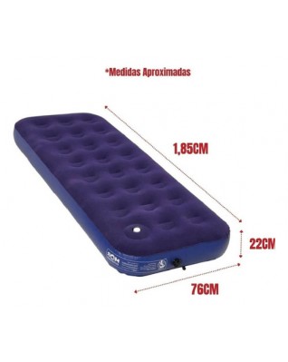 Colchão Inflável Solteiro Com Fole Acampamento Multiuso
